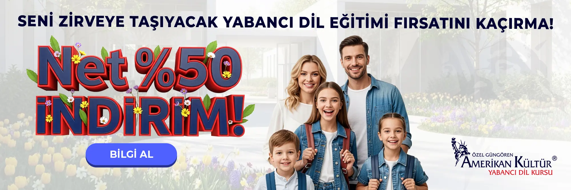 Sizi Zirveye Taşıyacak Yabancı Dil Eğitim Fırsatını Kaçırma! Net %50 İndirim!